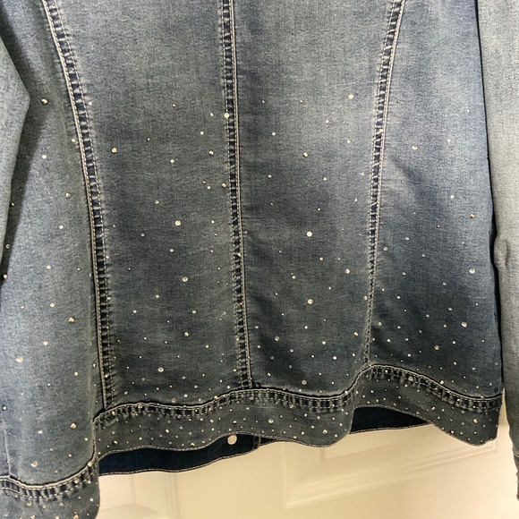 LADIES DENIM & BLING JEAN JACKET. SIZE L. BEAUTIFUL CONDITION!! - Picture 4 of 12